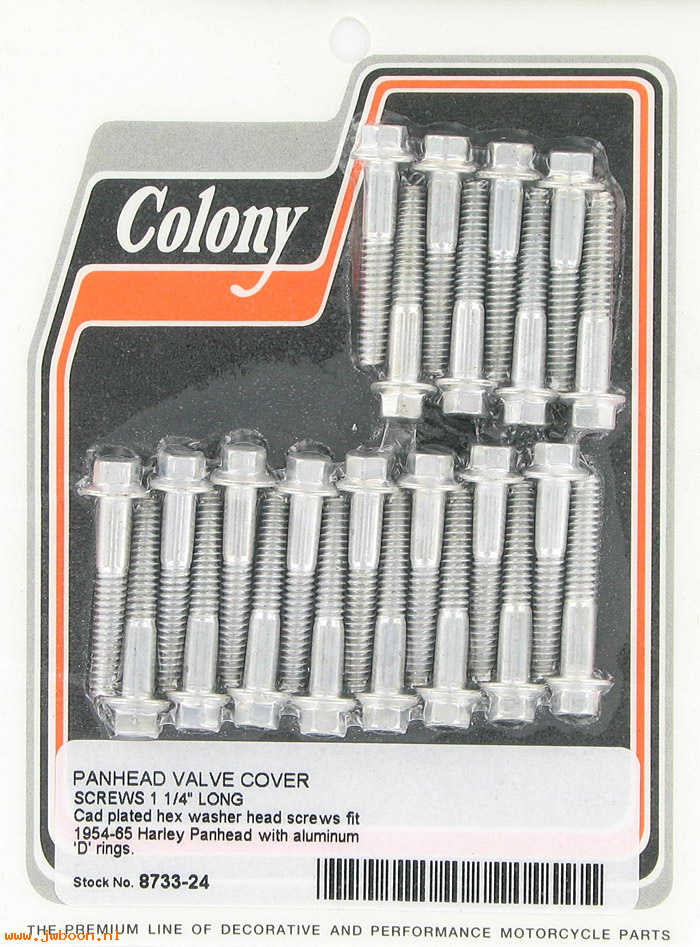 C 8733-24 (    3578W): Valve cover screws, 1-1/4" long, hex head - FL '54-'65, in stock
