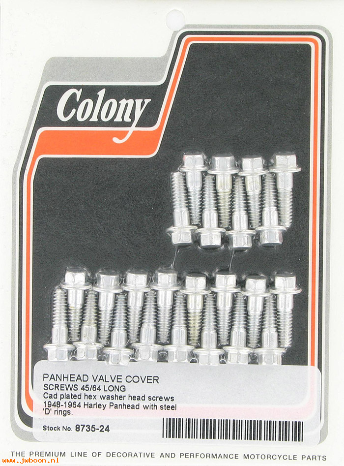 C 8735-24 (    3565W): Valve cover screws, short, 45/64" hex head - FL '48-'65, in stock