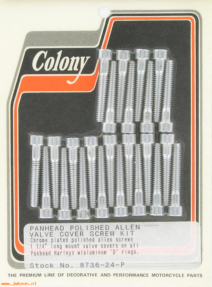C 8736-24-P (    3578W): Valve cover screws, 1-1/4" long, polished Allen head - FL '54-'65