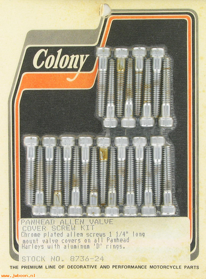C 8736-24 (    3578W): Valve cover screws, 1-1/4" long, Allen head - FL '54-'65,in stock