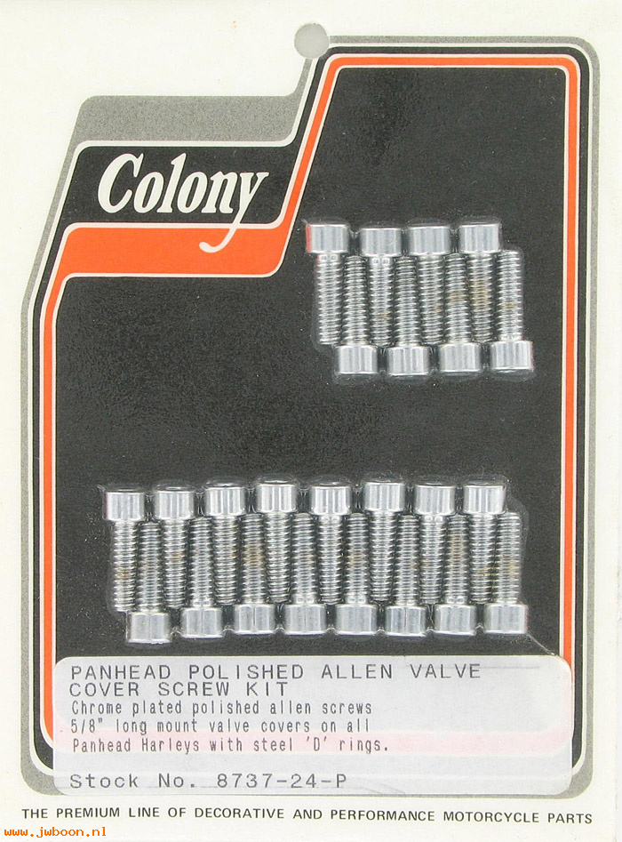 C 8737-24-P (    3565W): Valve cover screws, short, 5/8"  polished Allen head - FL '48-'65