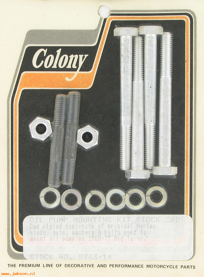 C 8743-14 (26390-68 / 5430W): Oil pump mounting kit, stock - FL '68-'77, in stock, Colony