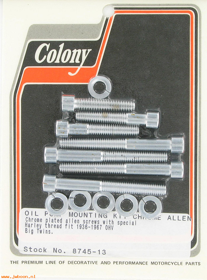 C 8745-13 (): Oil pump mounting kit, Allen screws - EL, FL '36-'67, in stock