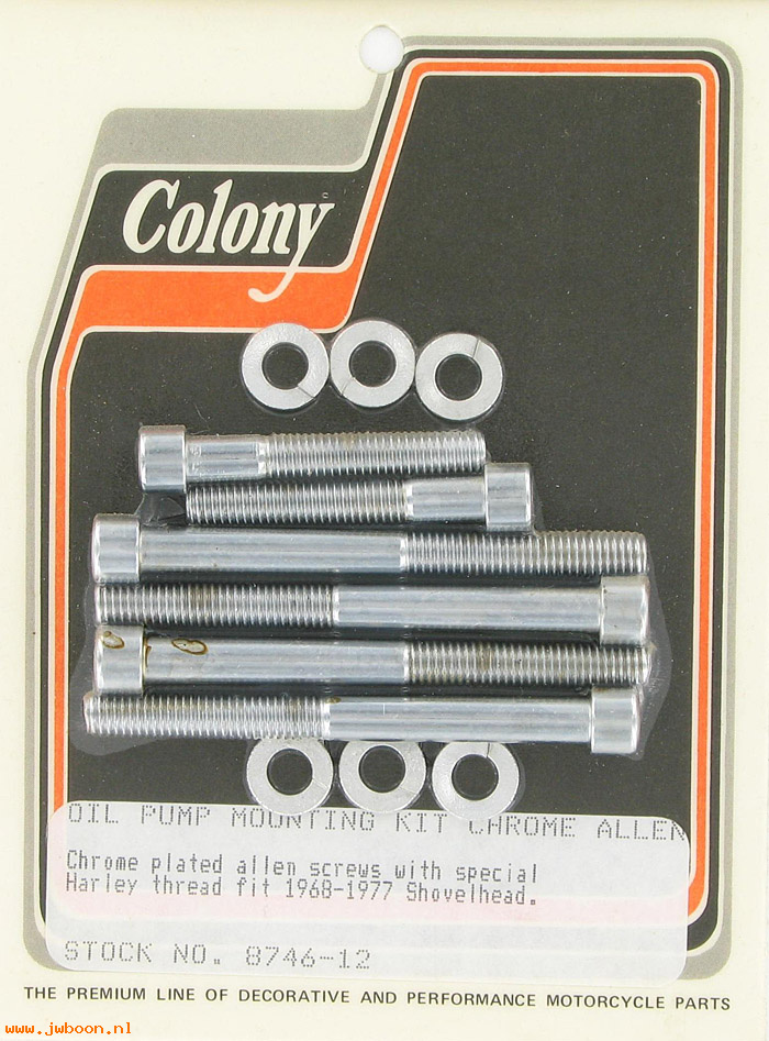 C 8746-12 (): Oil pump mounting kit, Allen screws - FL '68-'77, in stock,Colony