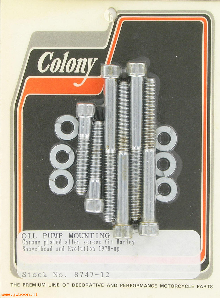 C 8747-12 (): Oil pump mounting kit, Allen screws - FL '78-'91, in stock,Colony