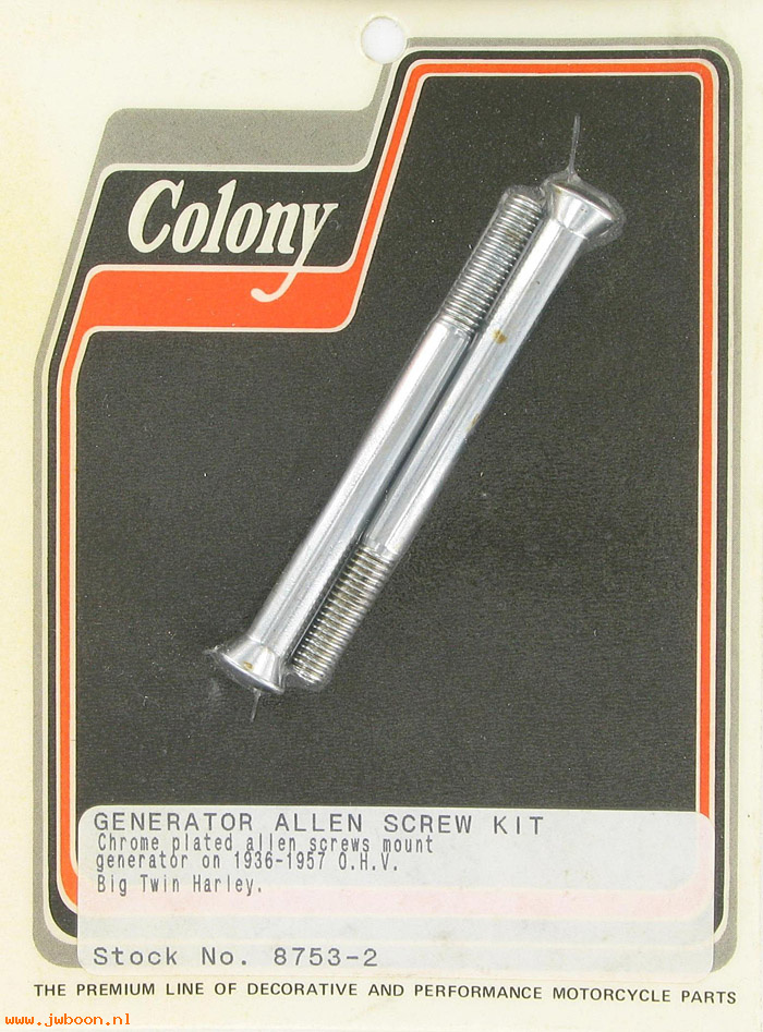 C 8753-2 (): Generator screws (2), Allen - EL, FL '36-'57, in stock, Colony