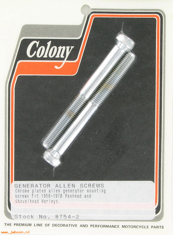C 8754-2 (): Generator screws (2), Allen - FL '58-'69, in stock, Colony