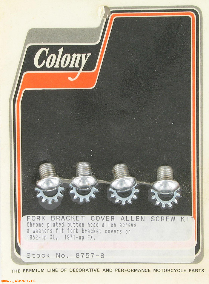 C 8757-8 (): Fork bracket cover screws, button head, Allen - FX,K,KH,XL '52-