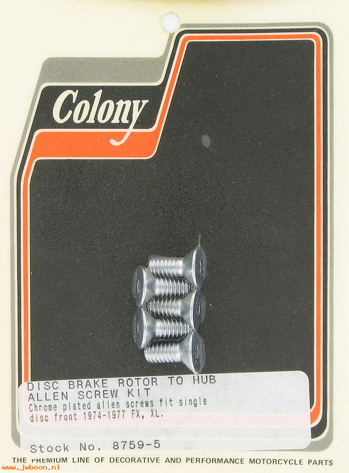 C 8759-5 (41191-74): Disc rotor screws (5), Allen - XL '74-'77, FX '74-'80