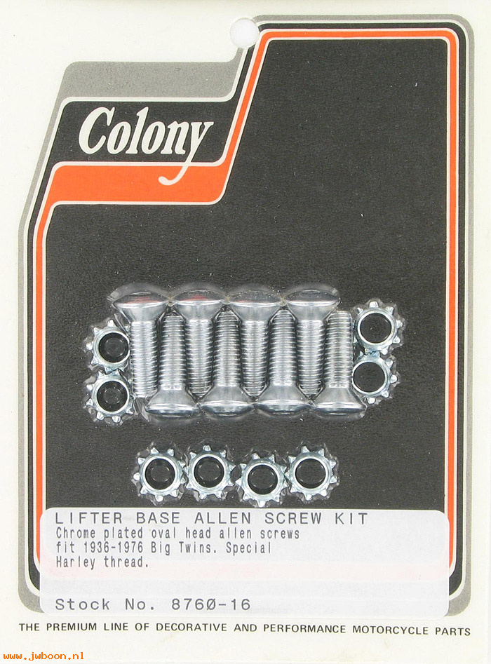 C 8760-16 (): Lifter base screws (8),oval head Allen - Big Twins 30-75,in stock