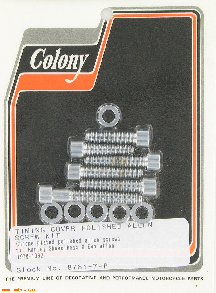 C 8761-7-P (): Timing cover screws, polished Allen - Big Twins '70-'92, in stock