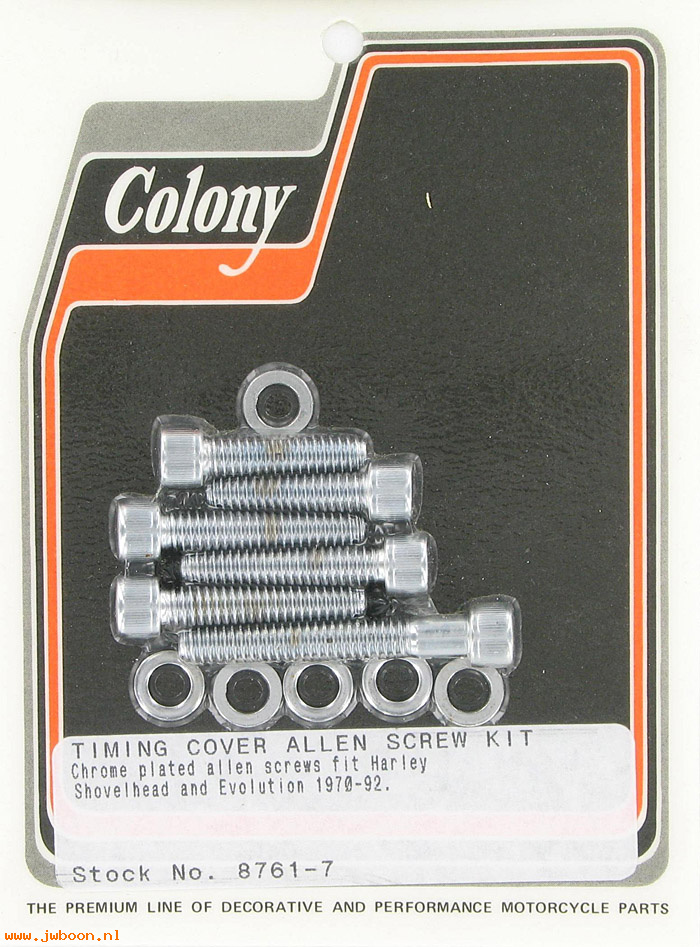 C 8761-7 (): Timing cover screws, Allen - Big Twins '70-'92, in stock, Colony