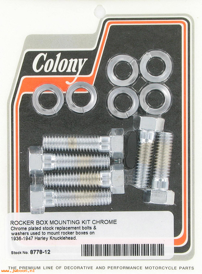 C 8778-12 (    4348 / 4354): Rocker box mounting kit, stock - EL, FL '36-'47, in stock, Colony