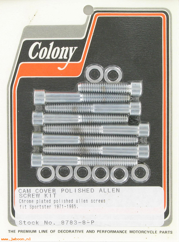 C 8783-8-P (): Cam cover screw kit, polished Allen - Ironhead XL 71-85, in stock