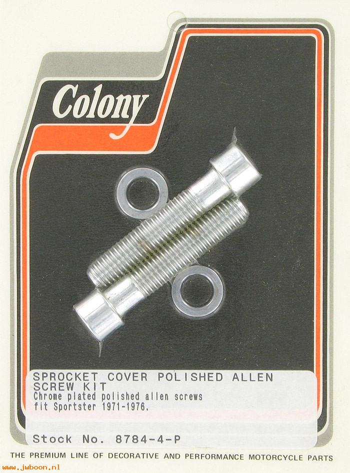 C 8784-4-P (): Sprocket cover screw kit, polished Allen - Ironhead XL's '71-'76