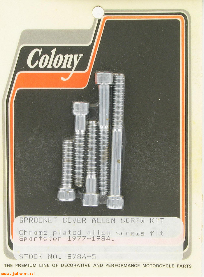 C 8786-5 (): Sprocket cover screw kit, Allen - Sporty XL 77-85,in stock,Colony