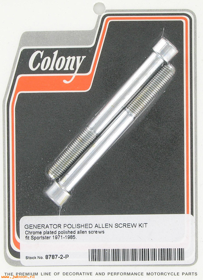 C 8787-2-P (): Generator screws (2), polished Allen - Ironhead XL's '71-'85
