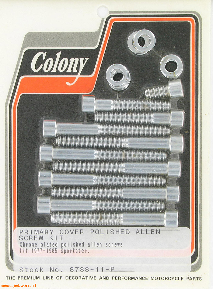 C 8788-11-P (): Primary cover screw kit, polished Allen - XL's '77-'85, in stock