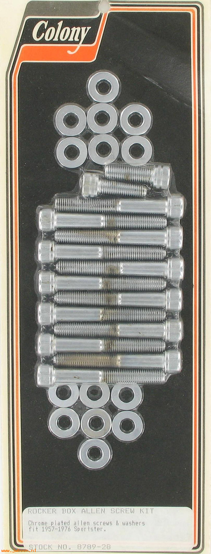 C 8789-28 (): Rocker box screw kit, Allen - Ironhead XL's '57-'76, in stock