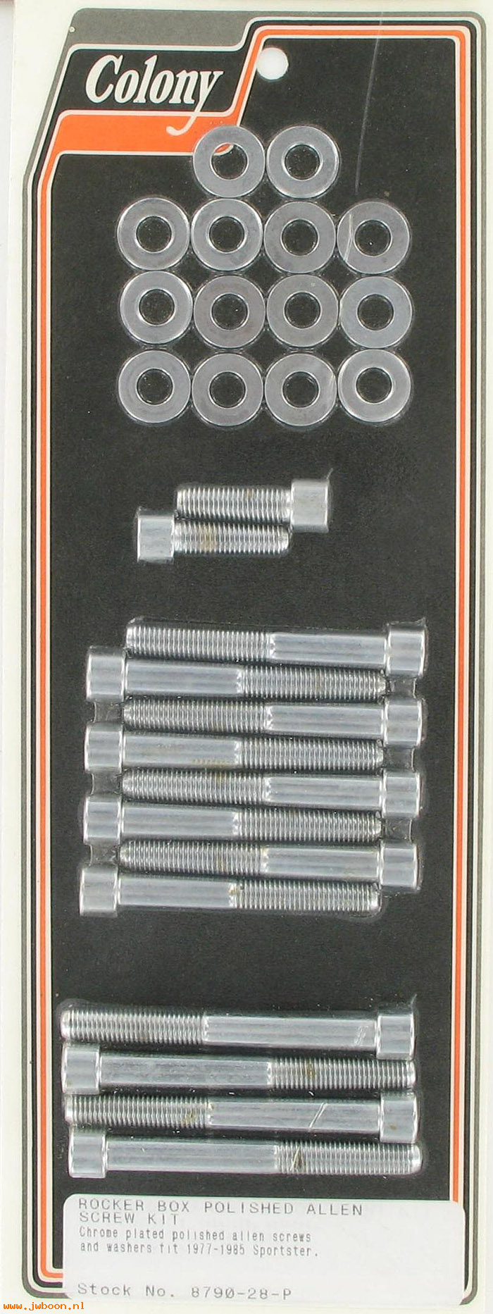 C 8790-28-P (): Rocker box screw kit, polished Allen - XL 77-85, in stock, Colony