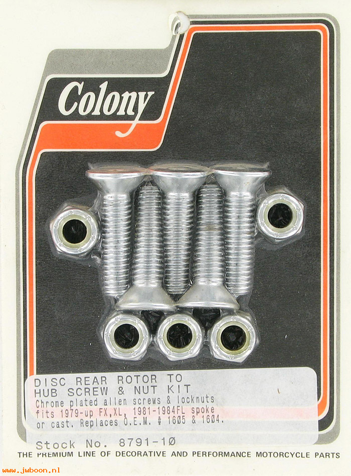 C 8791-10 (    1604 / 1605): Disc rotor screws, Allen, fits cast and spoke - FX,XL '79-'91. FL