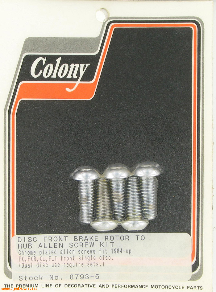C 8793-5 (): Disc rotor screws, 5/16"-18 x 7/8" Torx - FX,FXR,XL,FLT '84-  FXD