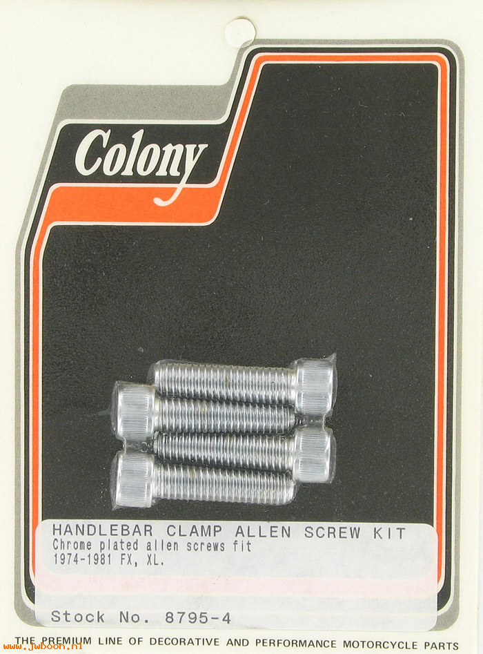 C 8795-4 (): Handlebar clamp screws, Allen - FX, XL '74-'81. FL late'77-'84