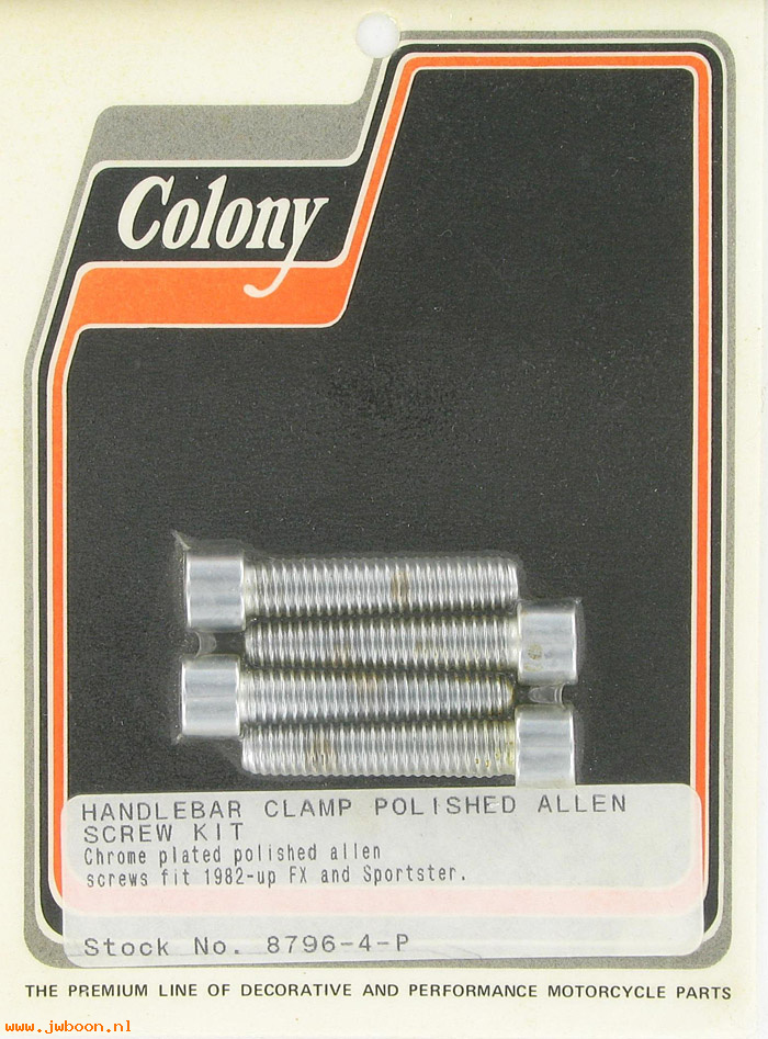 C 8796-4-P (): Handlebar clamp screws, polished Allen, in stock - FX, XL '82-