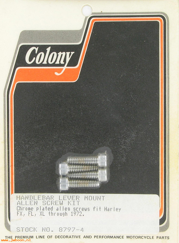 C 8797-4 (): Handlebar lever mount screws, Allen - FX,FL,XL through72,in stock