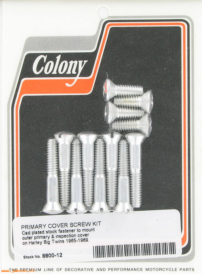 C 8800-12 (    2345 / 1354W): Primary cover screw kit, stock - Big Twins FL 65-69, Colony