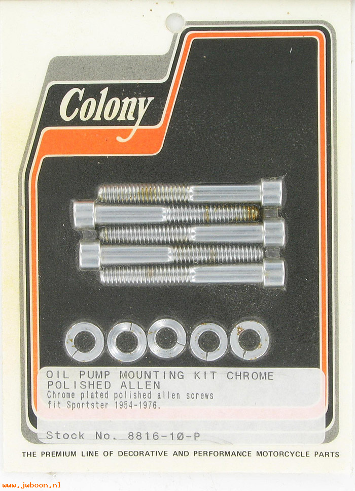 C 8816-10-P (): Oil pump mount kit, polished Allen - K, KH, Sporty XL '52-'76