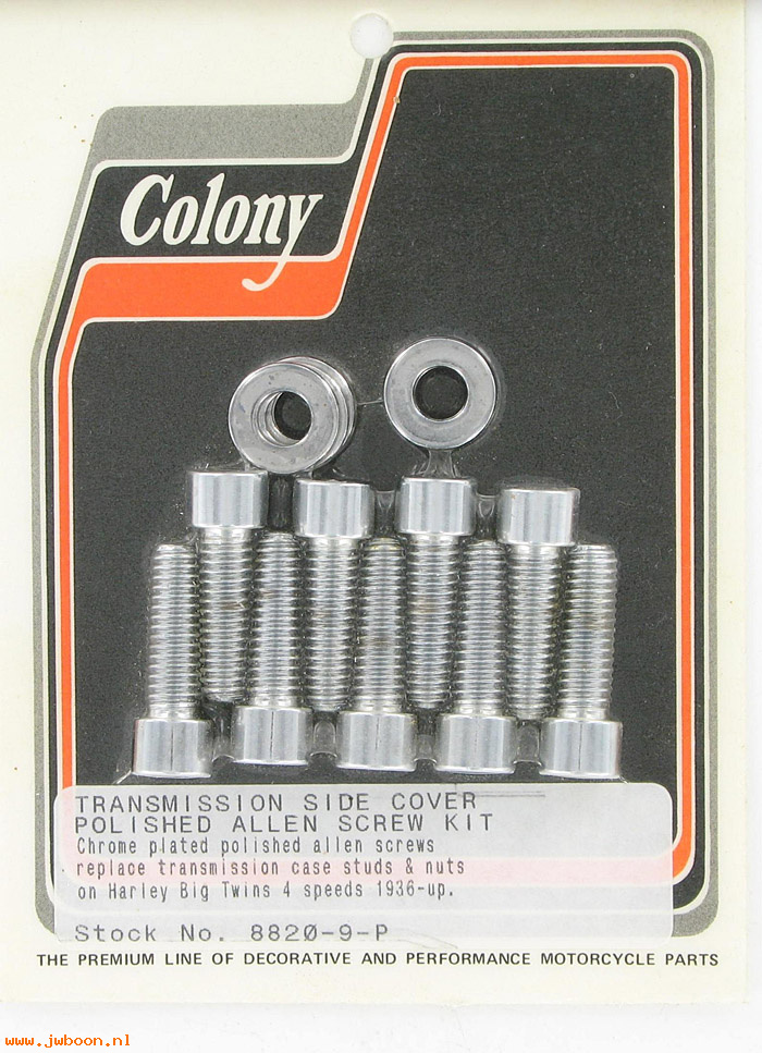 C 8820-9-P (): Transmission side cover screws,poli Allen-Big Twins '36-  4-speed