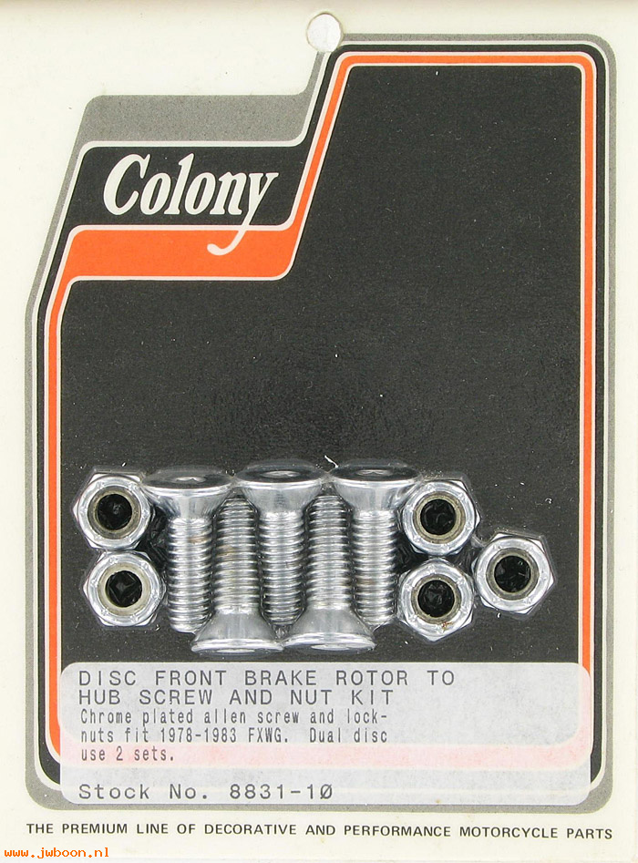 C 8831-10 (): Disc rotor screw kit (5) - FXWG '78-'83 front, in stock, Colony