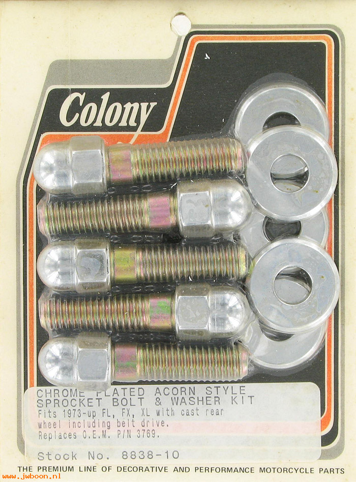 C 8838-10 (    3769 / 3771): Rear sprocket bolts, cast wheels, acorn - FL 73-92. XL 79-90