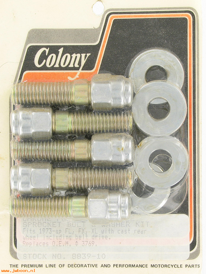 C 8839-10 (    3769 / 3771): Rear sprocket bolts, cast wheels, cap - FL 73-92. XL 79-90