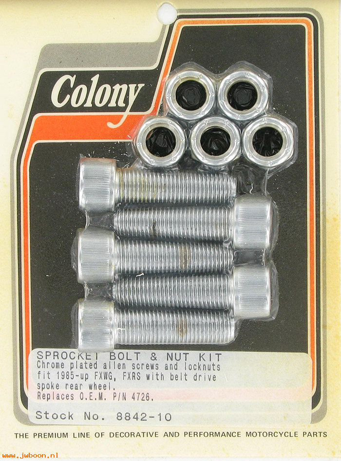 C 8842-10 (    4726): Rear sprocket bolts,Allen - Big Twins,belt drive/spoked rearwheel