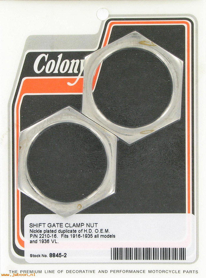 C 8845-2 ( 2210-16): Shift gate clamp nuts (2) - All models '16-'36 except E, EL