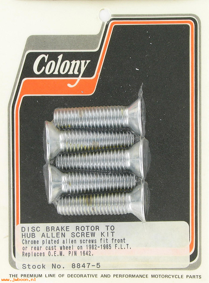 C 8847-5 (    1642): Disc brake rotor screws, Allen - FLT '82-'85,cast front & rear wh