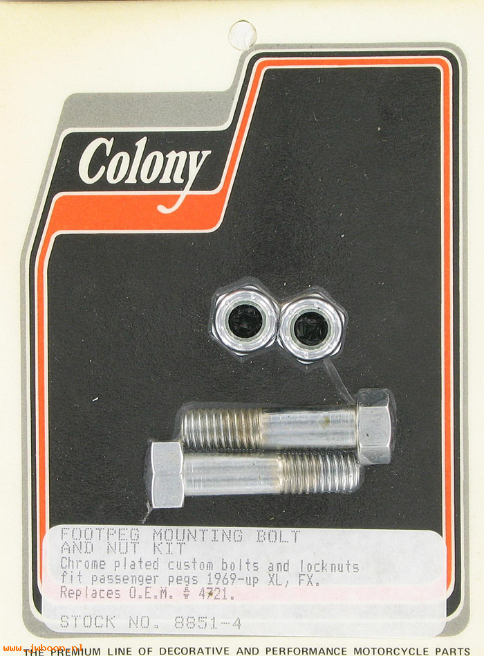 C 8851-4 (    4721): Footpeg mount kit, custom - , in stock. Colony FL, FX, XL '69-