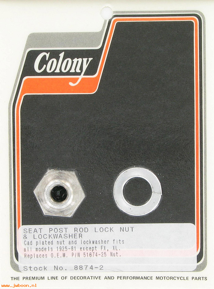 C 8874-2 (51674-25 / 3144-25): Seat post rod lock nut - Models 25-80, with seat post, in stock