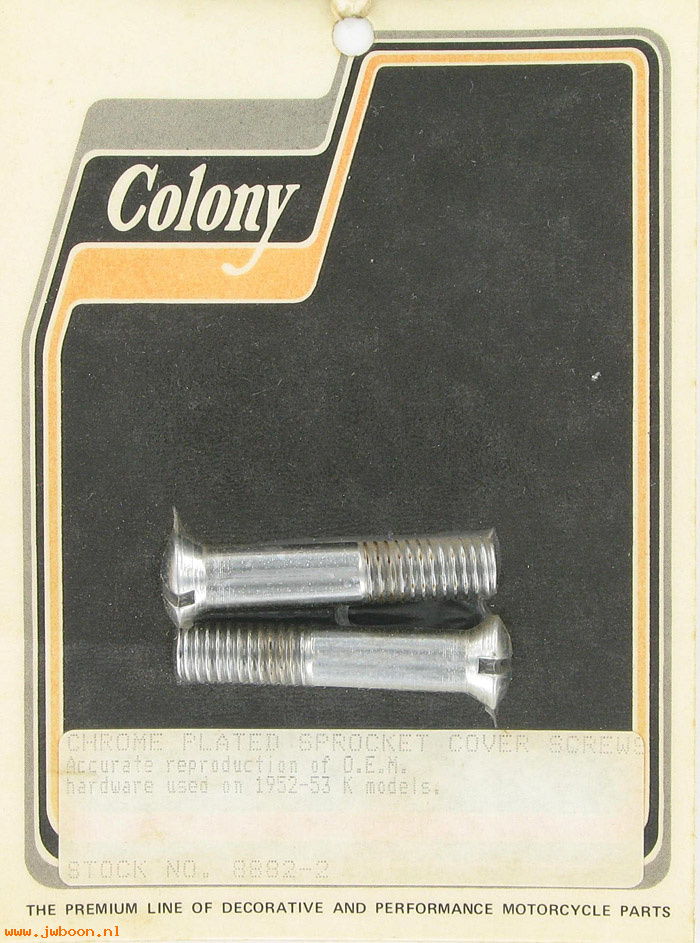 C 8882-2 (34890-52): Sprocket cover screws, slotted - K-model '52-'53, in stock,Colony