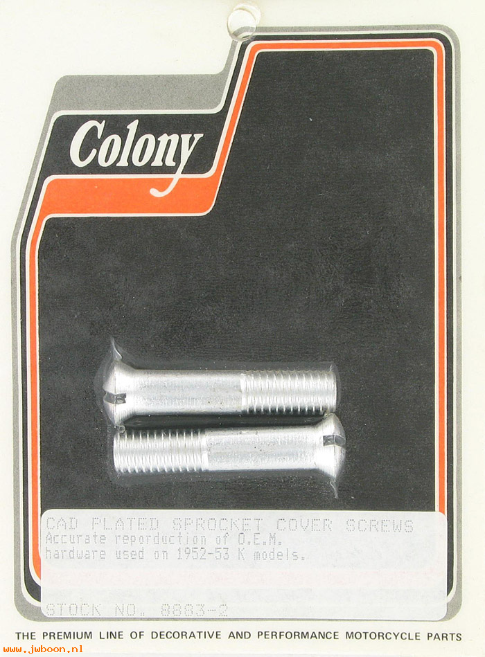 C 8883-2 (34890-52): Sprocket cover screws, slotted - K-model '52-'53, in stock,Colony