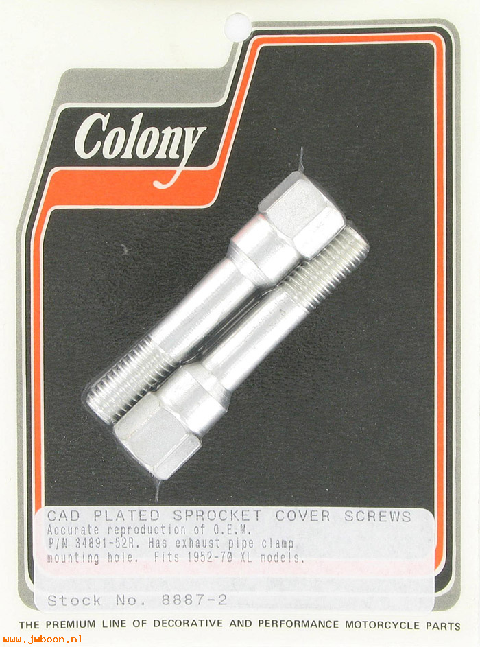 C 8887-2 (34890-52): Sprocket cover screws, hex head - K, KH, XL '52-'70. XR 750