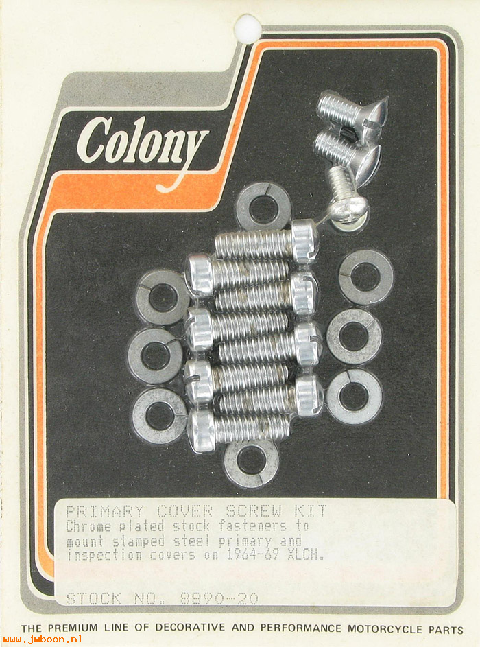 C 8890-20 (    1369): Primary cover screw kit, stock - Ironhead XLCH '64-'69, in stock