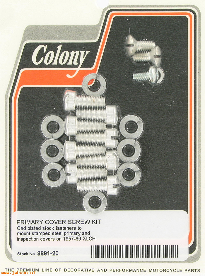 C 8891-20 (    1369): Primary cover screw kit, stock - Ironhead XLCH '64-'69, in stock