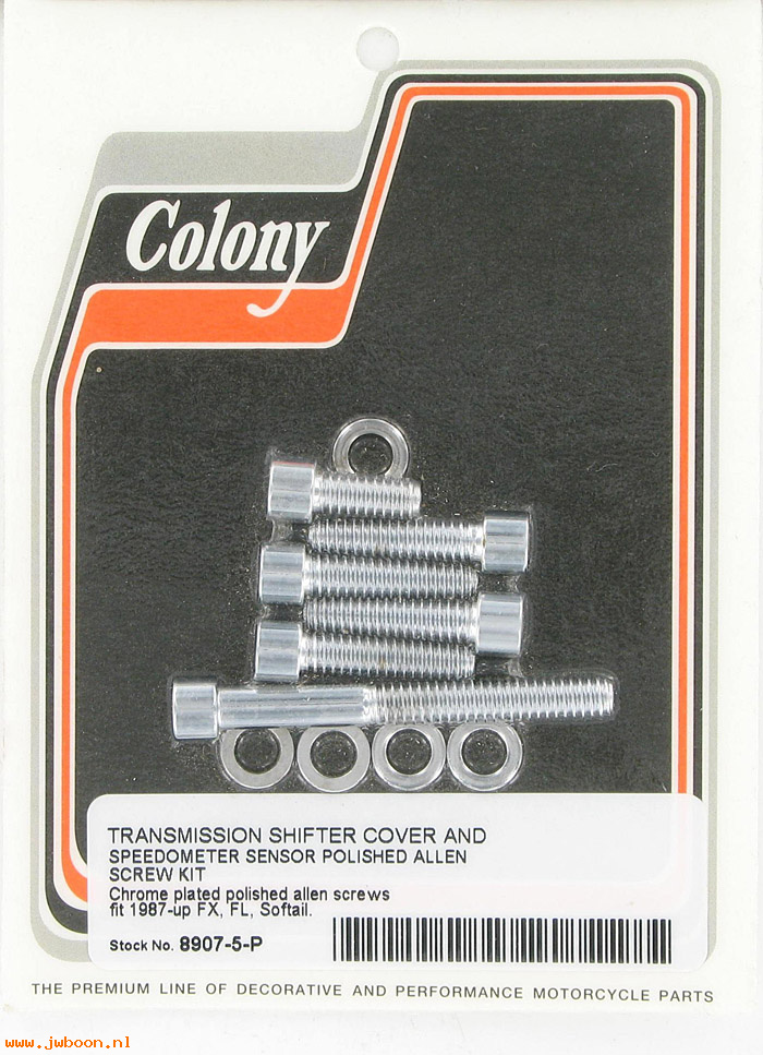 C 8907-5-P (): Shifter cover screw kit, polished Allen - FXR, FLT, FXST '87-'97