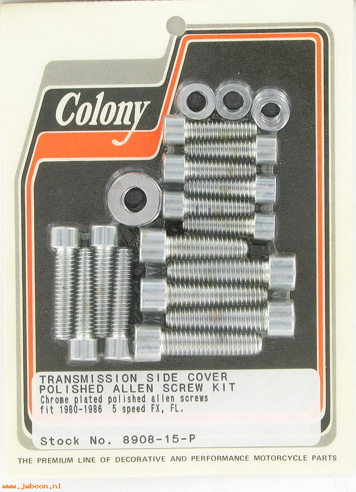 C 8908-15-P (): Transmission side cover screws,polished Allen - BT 80-86, 5-speed