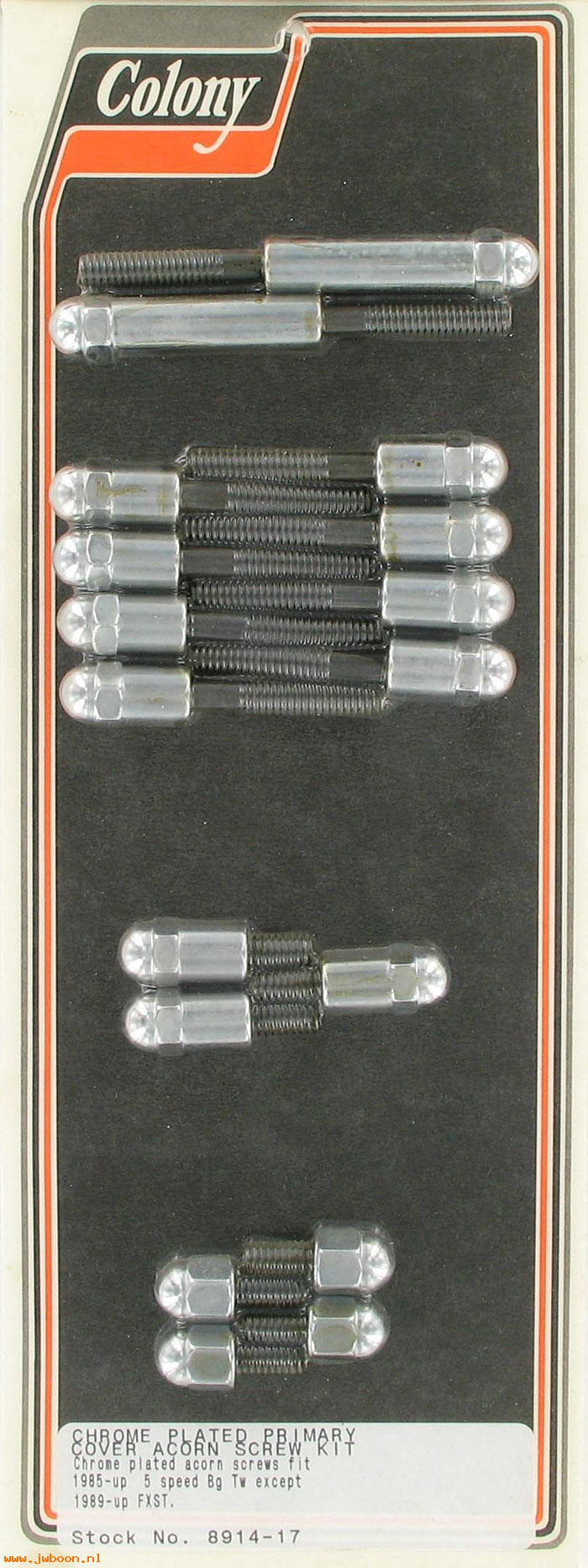 C 8914-17 (): Primary cover screw kit, acorn, in stock - FLT 85-99. FXR 85-