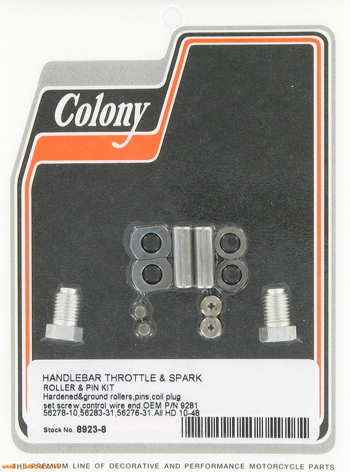 C 8923-8 (56278-10 / 56281-31): Handlebar roller and pin kit - Most models '10-'48, in stock
