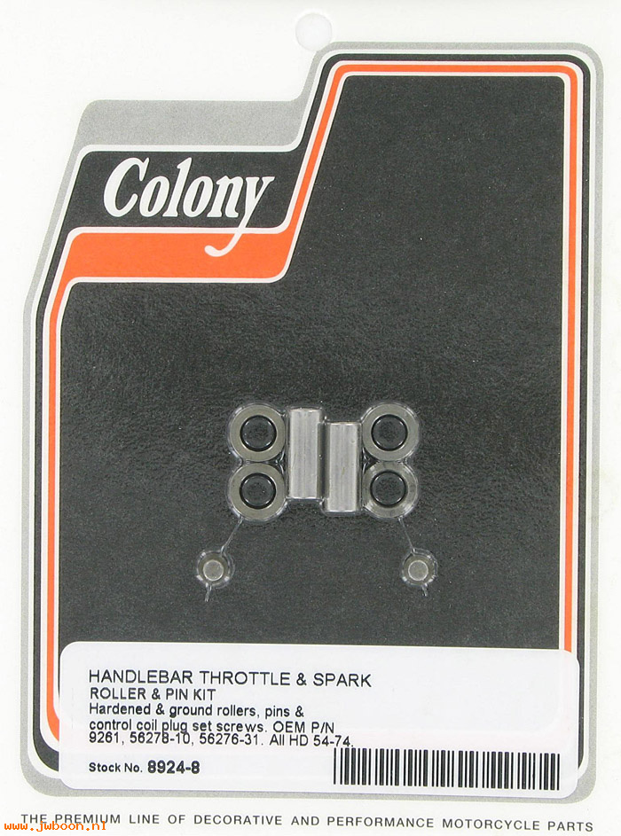 C 8924-8 (56278-10 / 56281-31): Handlebar roller and pin kit - Most models '54-'74, in stock